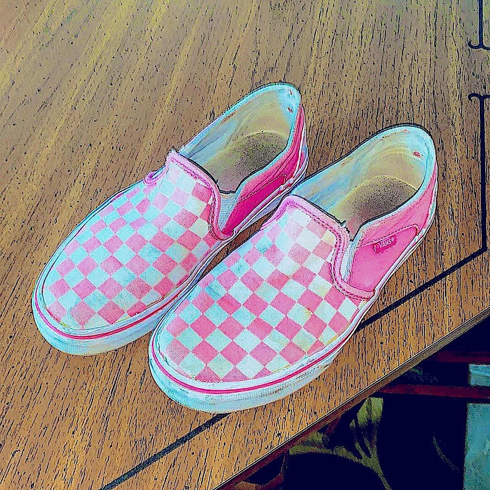 Pink checkered vans